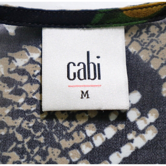 Cabi Size M Snake Charmer Blouse Semi Sheer Black Multi 3762 - Picture 11 of 12